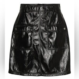 Noisy May Black Vinyl Look Leather Skirt